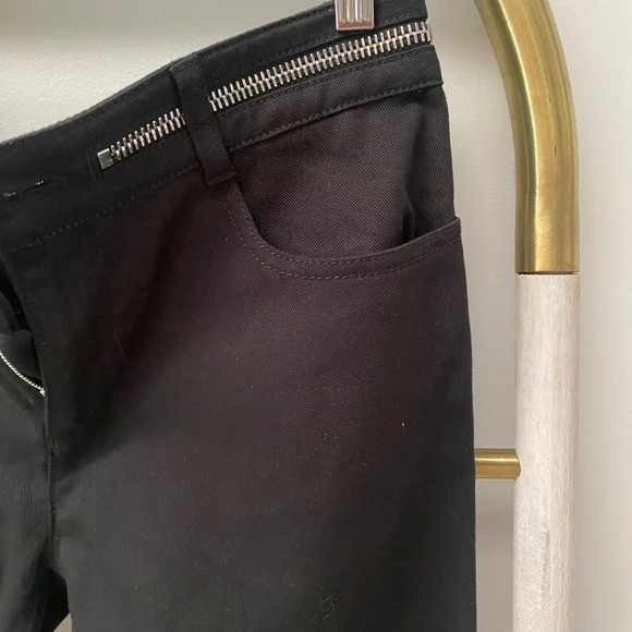 Givenchy Paris Black Skinny Stretch Denim Integral Zipper Jeans Italy Made Sz 40